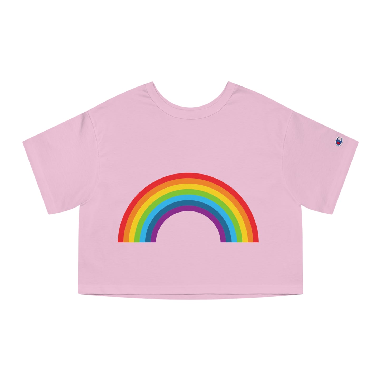 Nostalgic Brand "80's Rainbow" Champion Women's Heritage Cropped T-Shirt