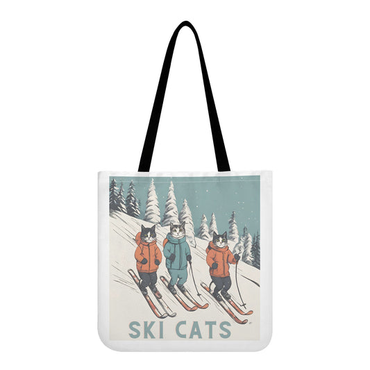 Ski Cats All-Over Print Cloth Tote Bag