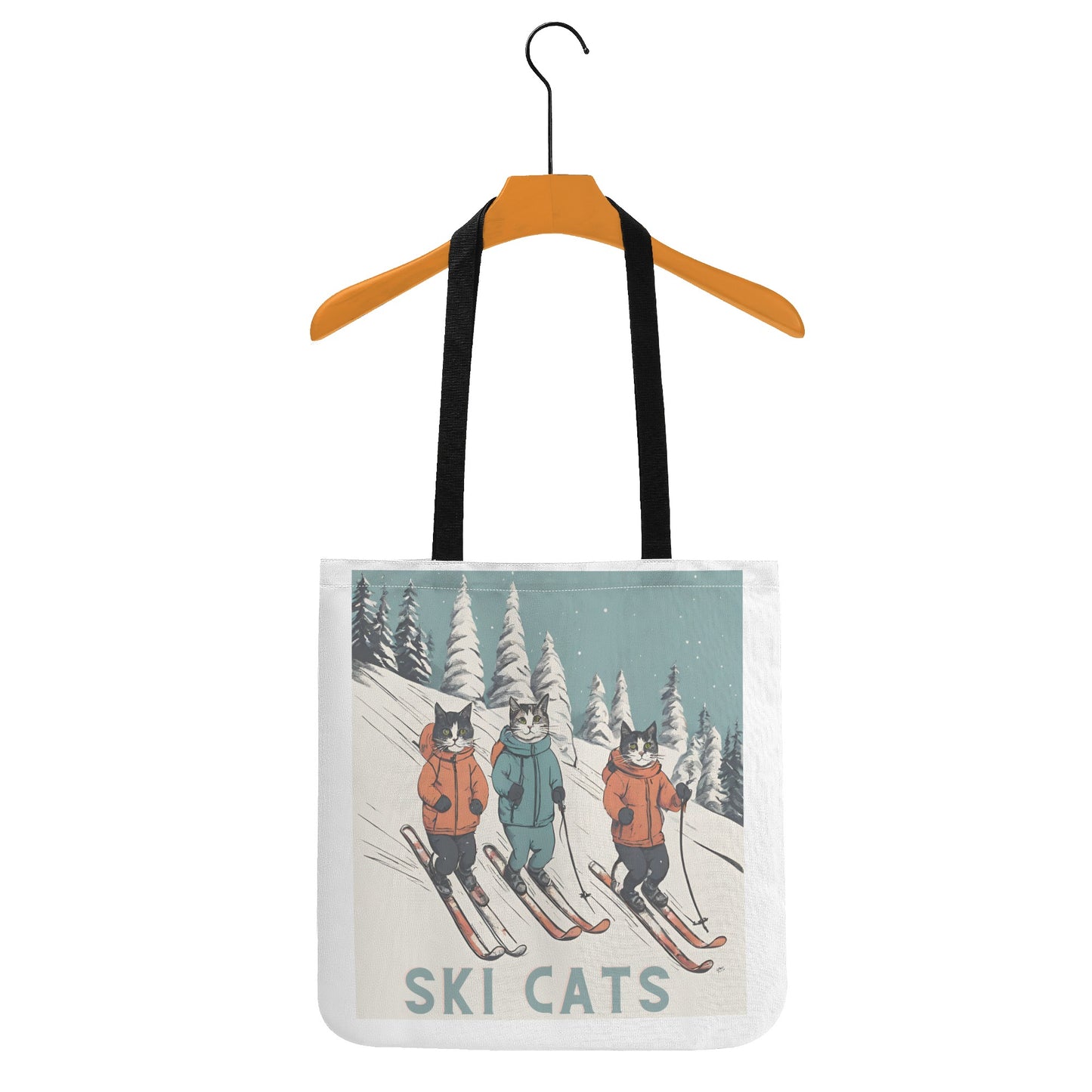 Ski Cats All-Over Print Cloth Tote Bag