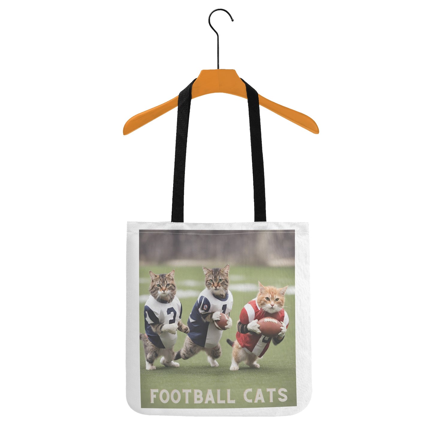 Football Cats All-Over Print Cloth Tote Bag