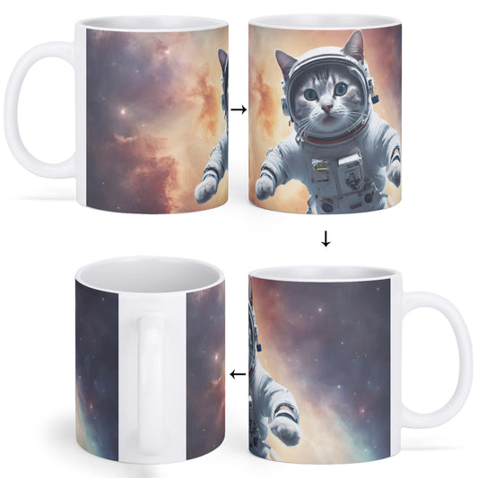 Space Cat White Mug