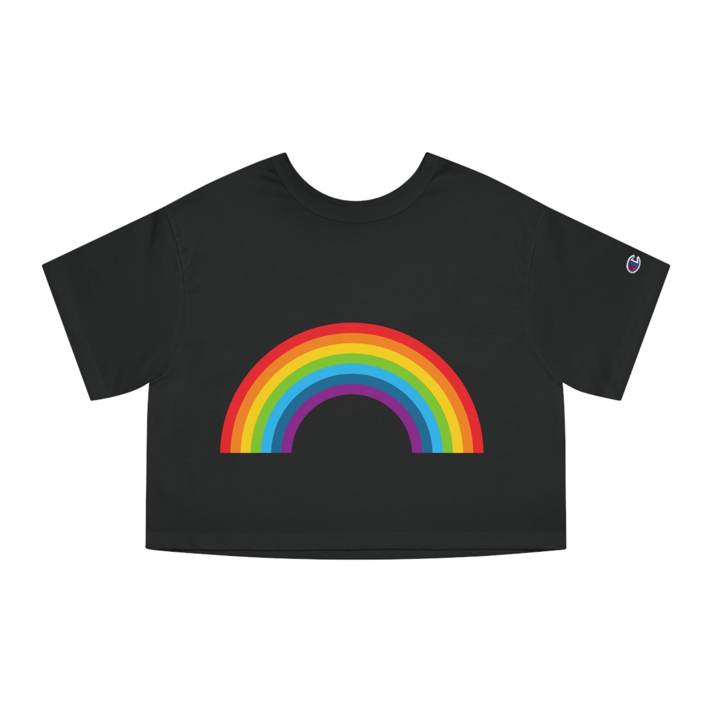 Nostalgic Brand "80's Rainbow" Champion Women's Heritage Cropped T-Shirt