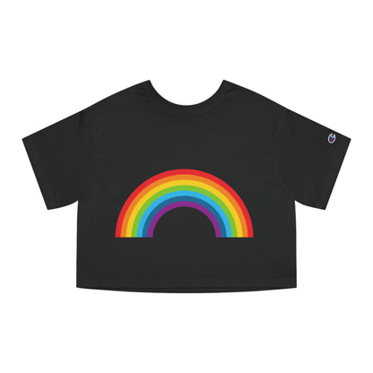 Nostalgic Brand "80's Rainbow" Champion Women's Heritage Cropped T-Shirt