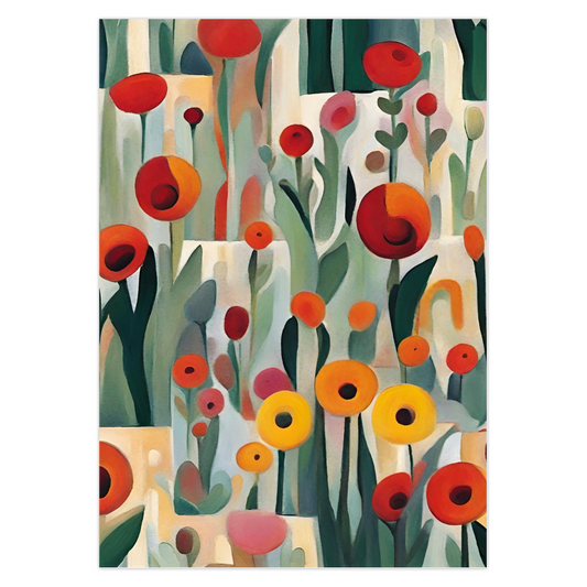 Abstract Garden Folded Greeting Cards