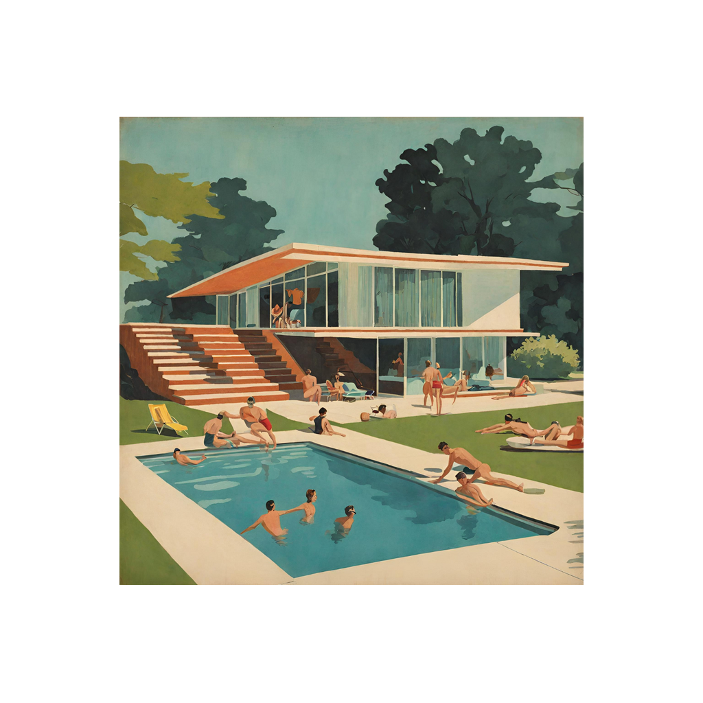 Mid Century Modern "Pool Day" Poster