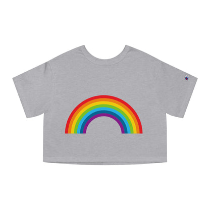 Nostalgic Brand "80's Rainbow" Champion Women's Heritage Cropped T-Shirt