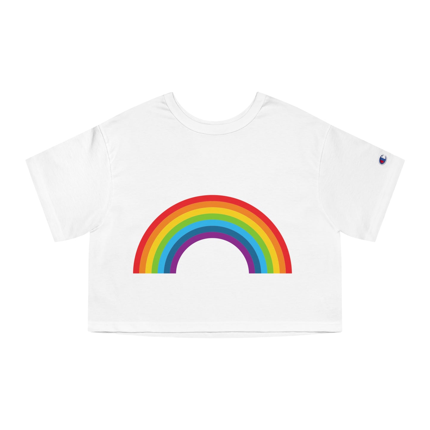 Nostalgic Brand "80's Rainbow" Champion Women's Heritage Cropped T-Shirt