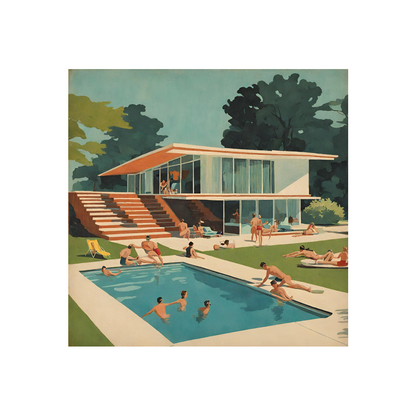 Mid Century Modern "Pool Day" Poster