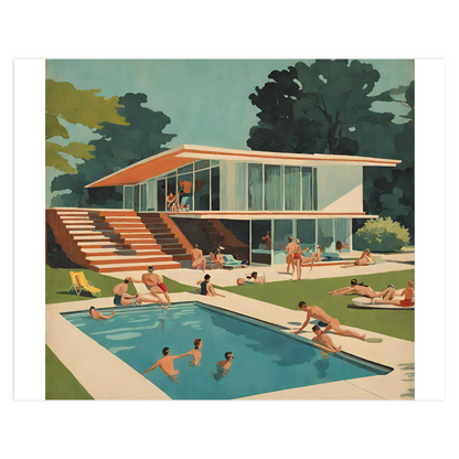 Mid Century Modern "Pool Day" Poster