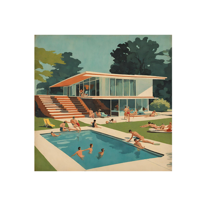 Mid Century Modern "Pool Day" Poster